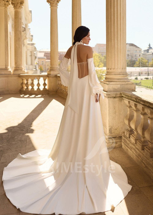 Elegantné svadobné šaty so samostatnými rukávmi RC3013