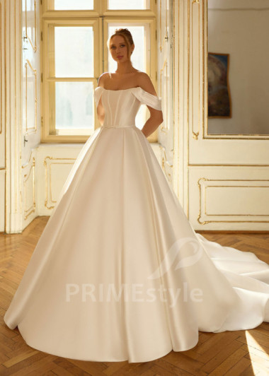 Dvojdielne svadobné šaty s čipkovaným bolerkom RC3016