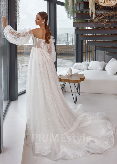 Extravagantné tylové svadobné šaty RC2507 - primestyle.sk