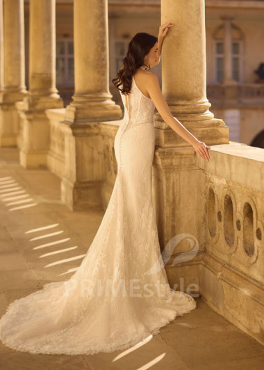 Extravagantné svadobné šaty so samostatnými rukávmi RC3019 | PRIMESTYLE.SK