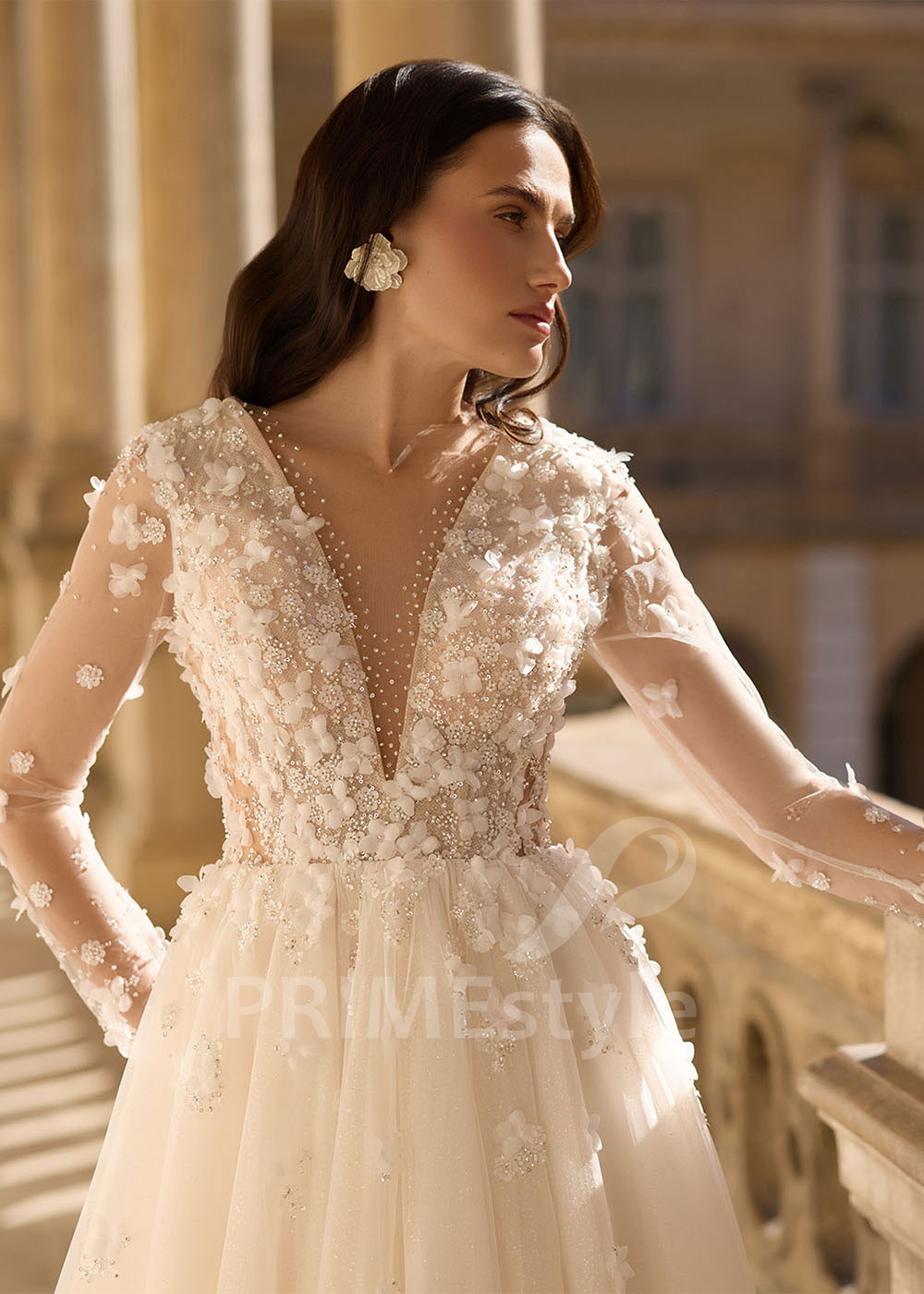 Romantické svadobné šaty s 3D čipkou RC3021