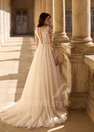 Romantické svadobné šaty s 3D čipkou RC3021 | PRIMESTYLE.SK