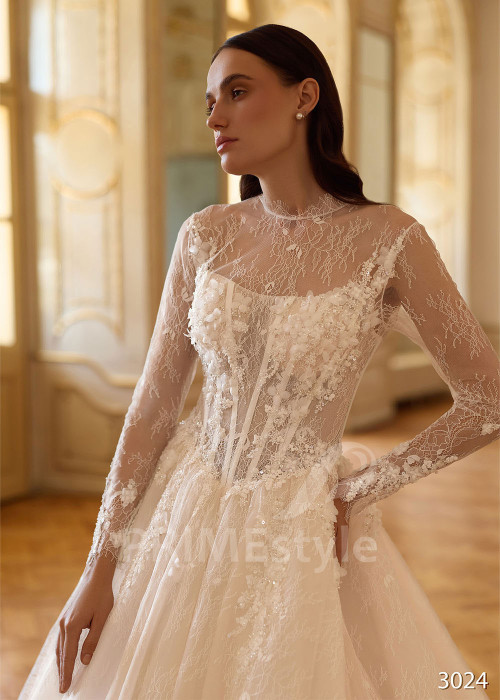 Luxusné celočipkované svadobné šaty RC3024