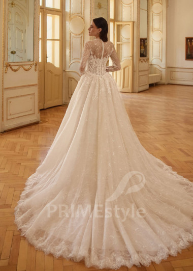 Luxusné celočipkované svadobné šaty RC3024 | PRIMESTYLE.SK