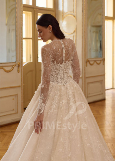 Luxusné celočipkované svadobné šaty RC3024 | PRIMESTYLE.SK