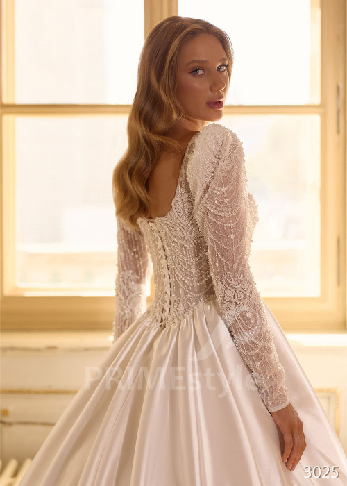 Princeznovské svadobné šaty s prepracovaným korzetom RC3025