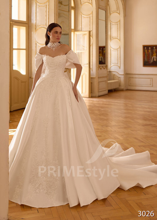 Exkluzívne svadobné šaty so spadnutými ramienkami RC3026