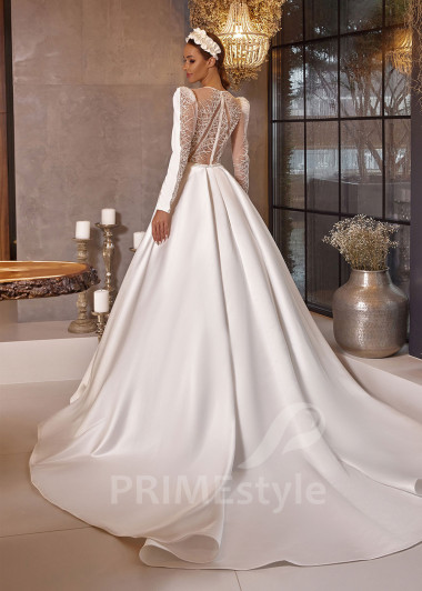 Elegantné hladké svadobné šaty RC2509 - primestyle.sk