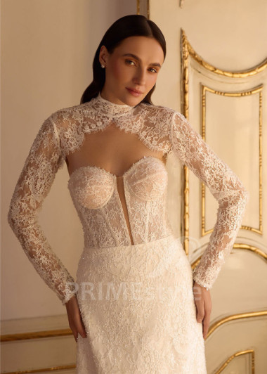 Dvojdielne svadobné šaty s čipkovaným bolerkom | PRIMESTYLE.SK