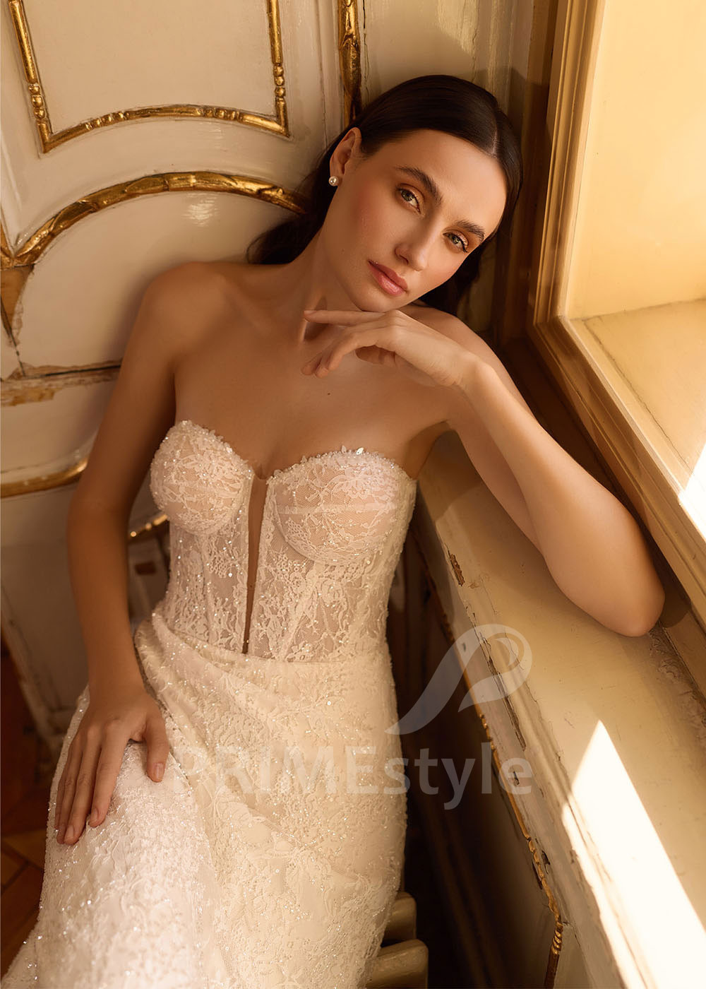 Dvojdielne svadobné šaty s čipkovaným bolerkom RC3034