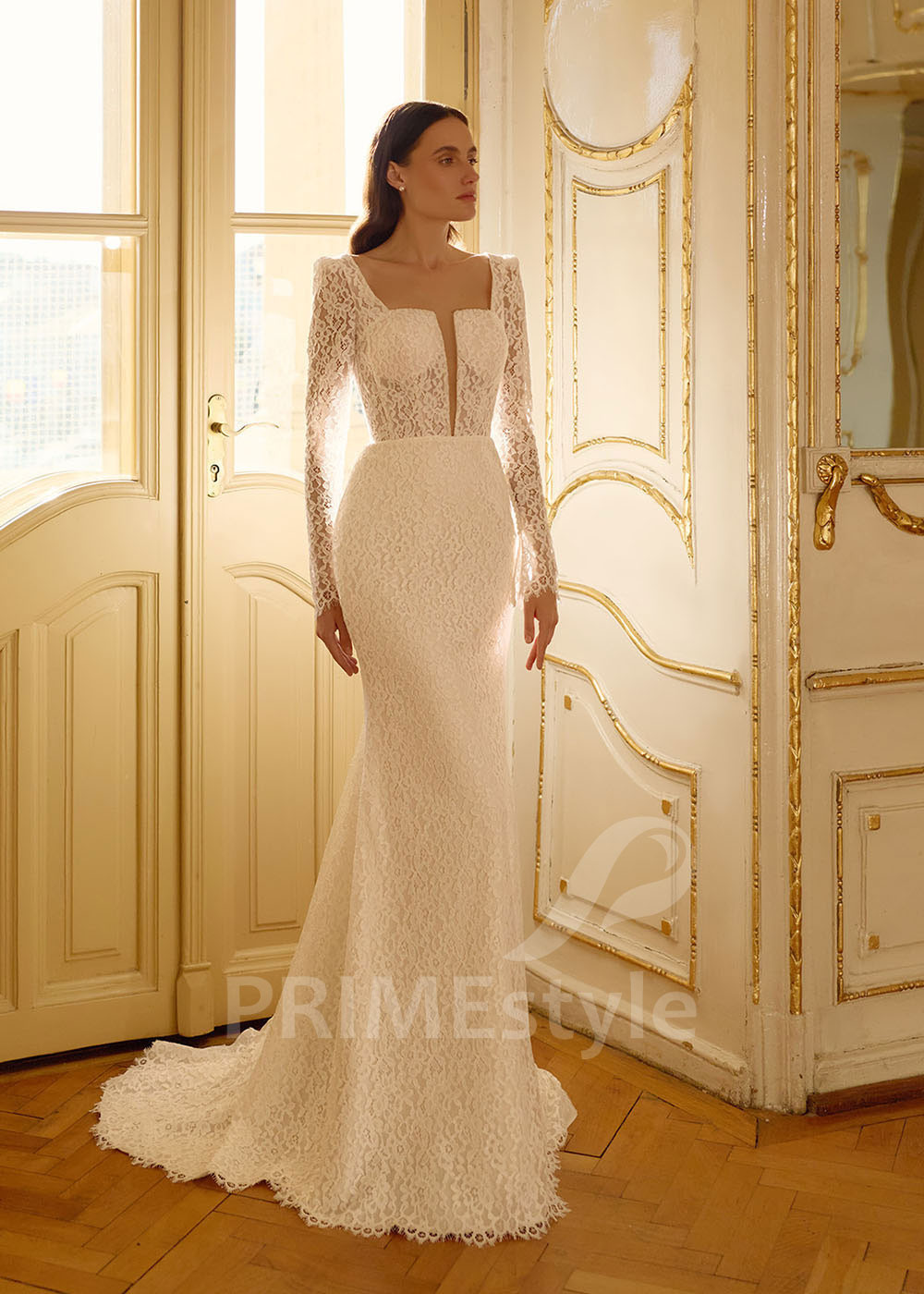 Luxusné celočipkované svadobné šaty morská panna s vlečkou RC3038