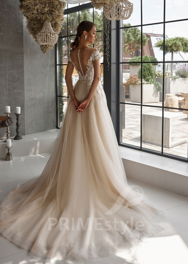 Extravagantné kvetované svadobné šaty RC2511 - primestyle.sk