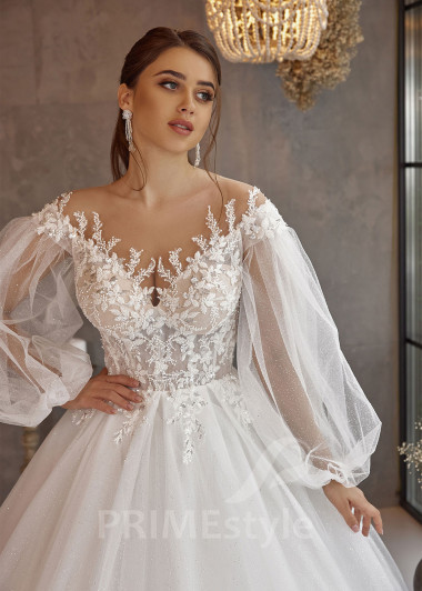 Jednoduché princeznovské svadobné šaty RC2512 - primestyle.sk