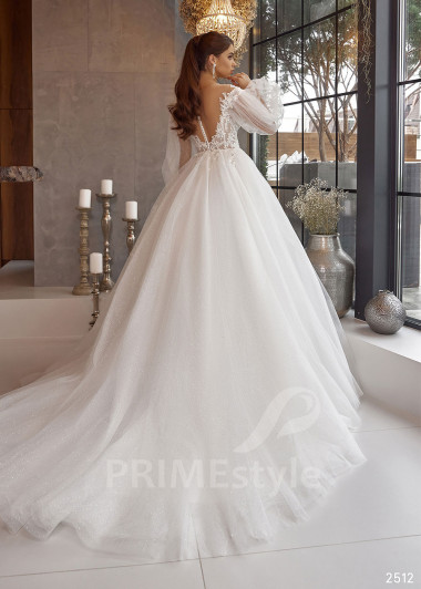 Jednoduché princeznovské svadobné šaty RC2512 - primestyle.sk