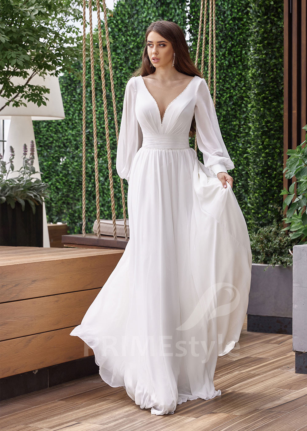 Elegantné šifónové svadobné šaty RC2514