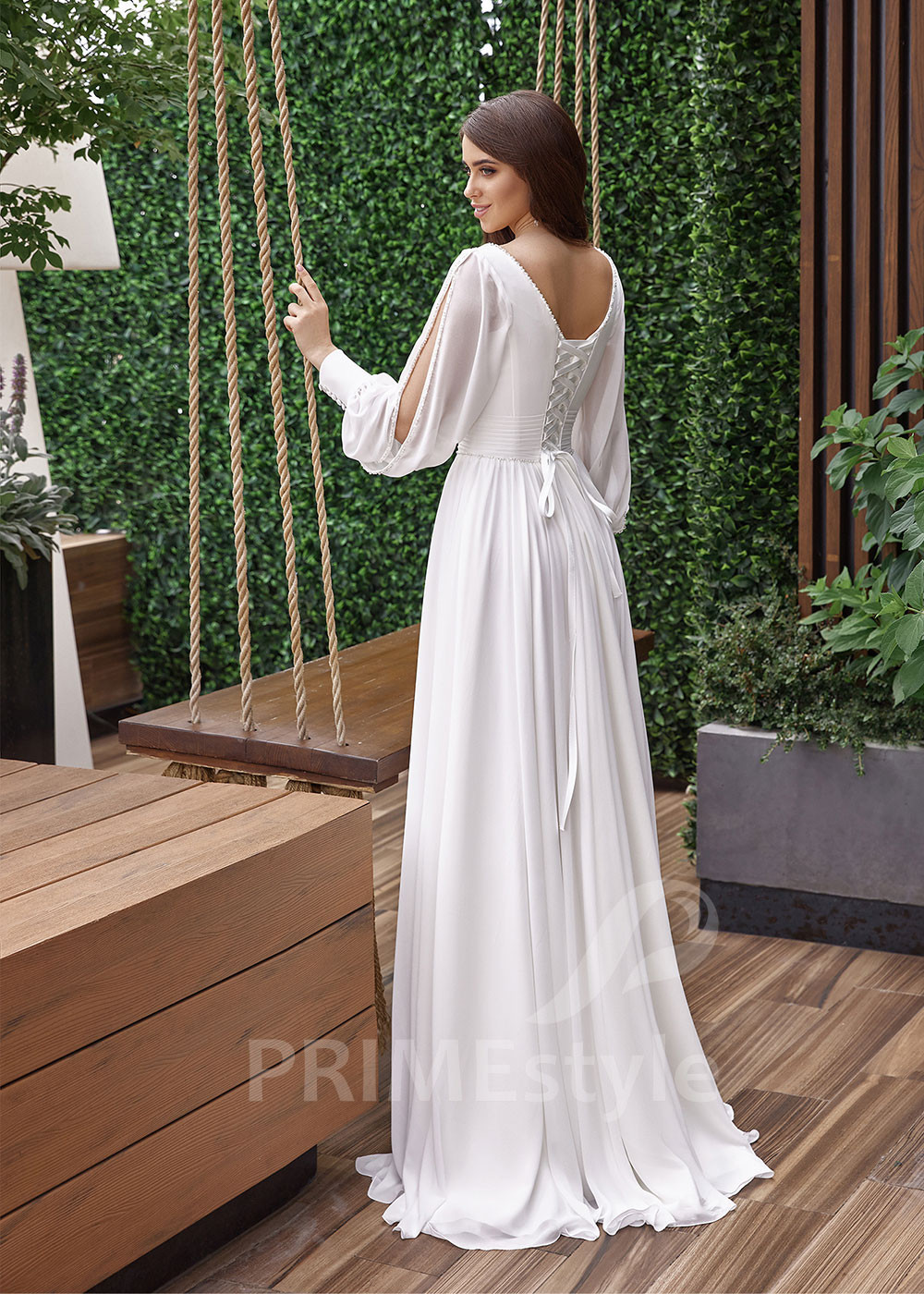 Elegantné šifónové svadobné šaty RC2514