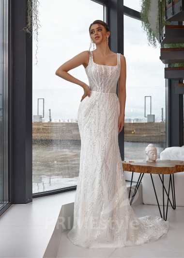 Elegantné trblietavé svadobné šaty RC2517 - primestyle.sk