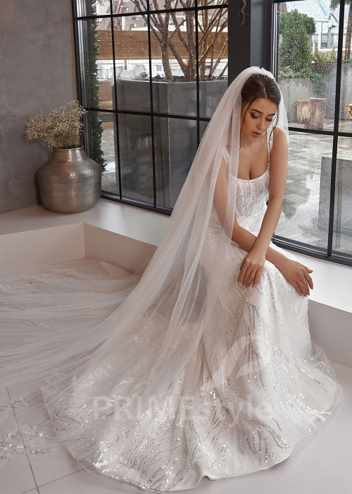 Elegantné trblietavé svadobné šaty RC2517