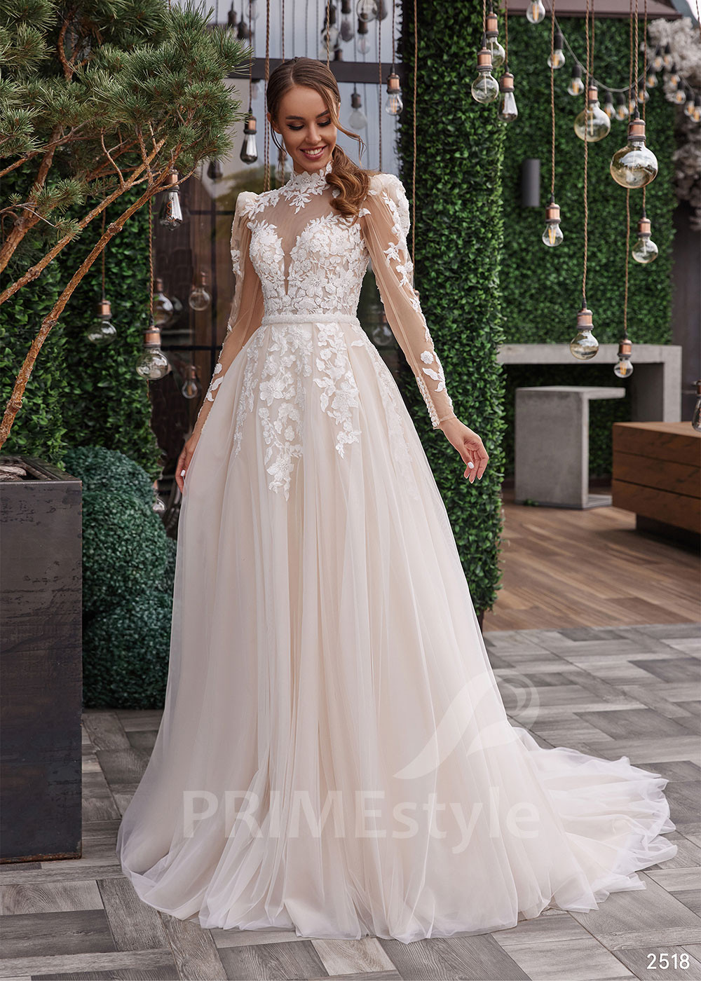 Luxusné kvetované svadobné šaty RC2518