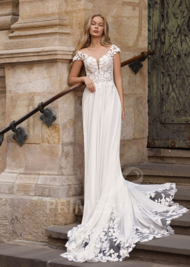 Trendové šifónové svadobné šaty Arbella