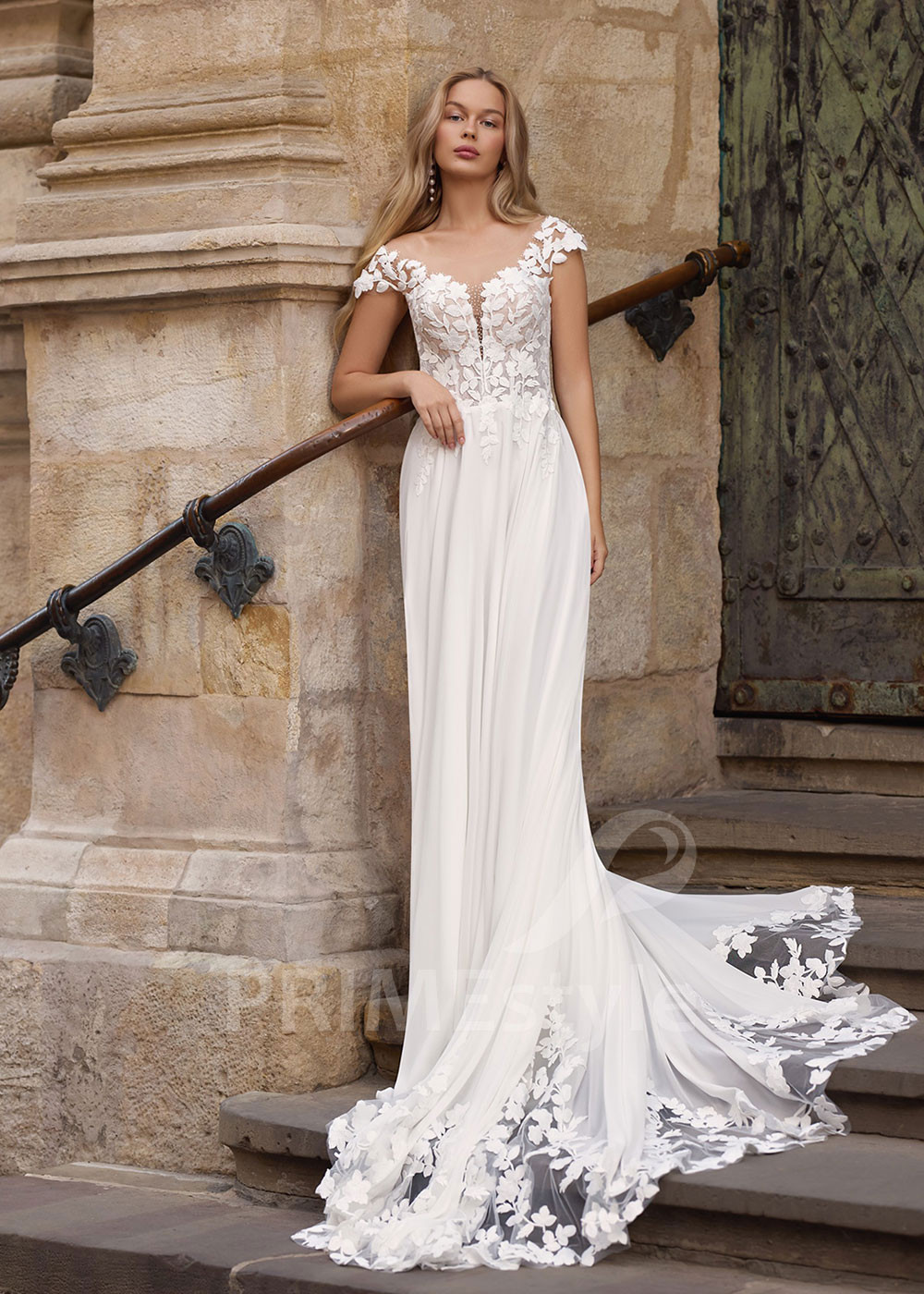 Trendové šifónové svadobné šaty Arbella