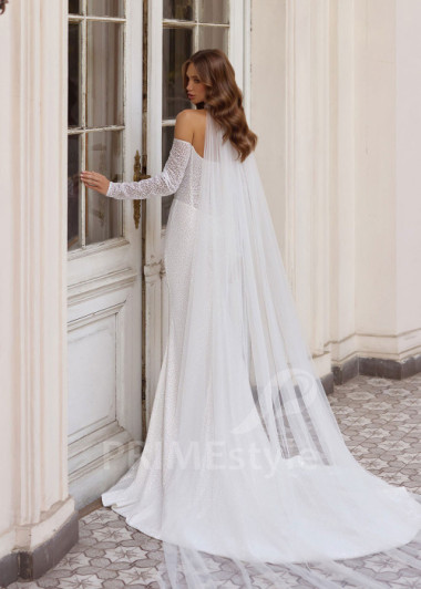 Elegantné svadobné šaty s tylovým plášťom Caroline | PRIMESTYLE.SK