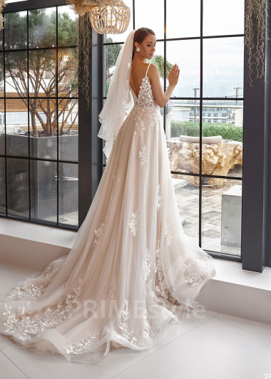 Elegantné čipkované svadobné šaty RC2519 - primestyle.sk