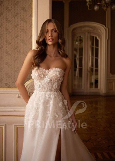 Romantické svadobné šaty s dlhým tylovým rukávom Gia | PRIMESTYLE.SK