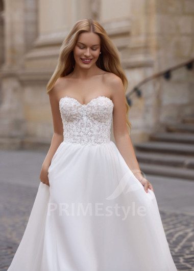 Moderné dvojdielne svadobné šaty s čipkovaným bolerkom Jade | PRIMESTYLE.SK