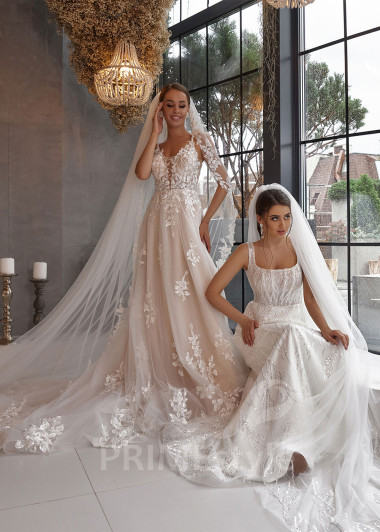 Elegantné čipkované svadobné šaty RC2519 - primestyle.sk