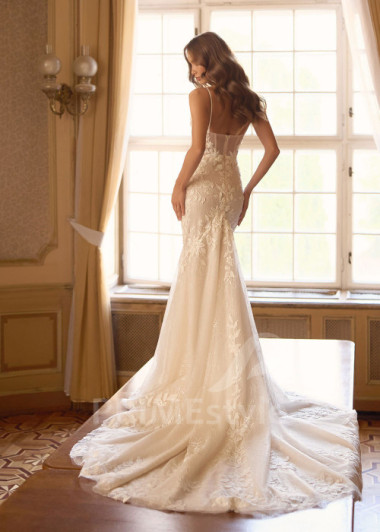 Trendové svadobné šaty na tenké ramienka Linda | PRIMESTYLE.SK