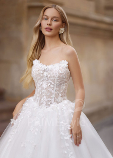 Princeznovské svadobné šaty s basque pásom Madelin | PRIMESTYLE.SK