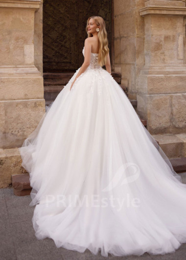 Princeznovské svadobné šaty s basque pásom Madelin | PRIMESTYLE.SK