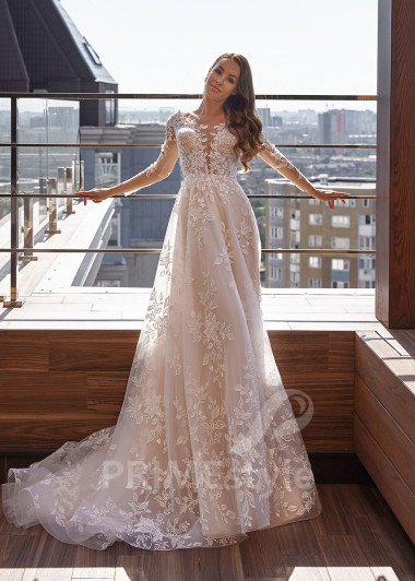 Luxusné čipkované svadobné šaty RC2520 - primestyle.sk