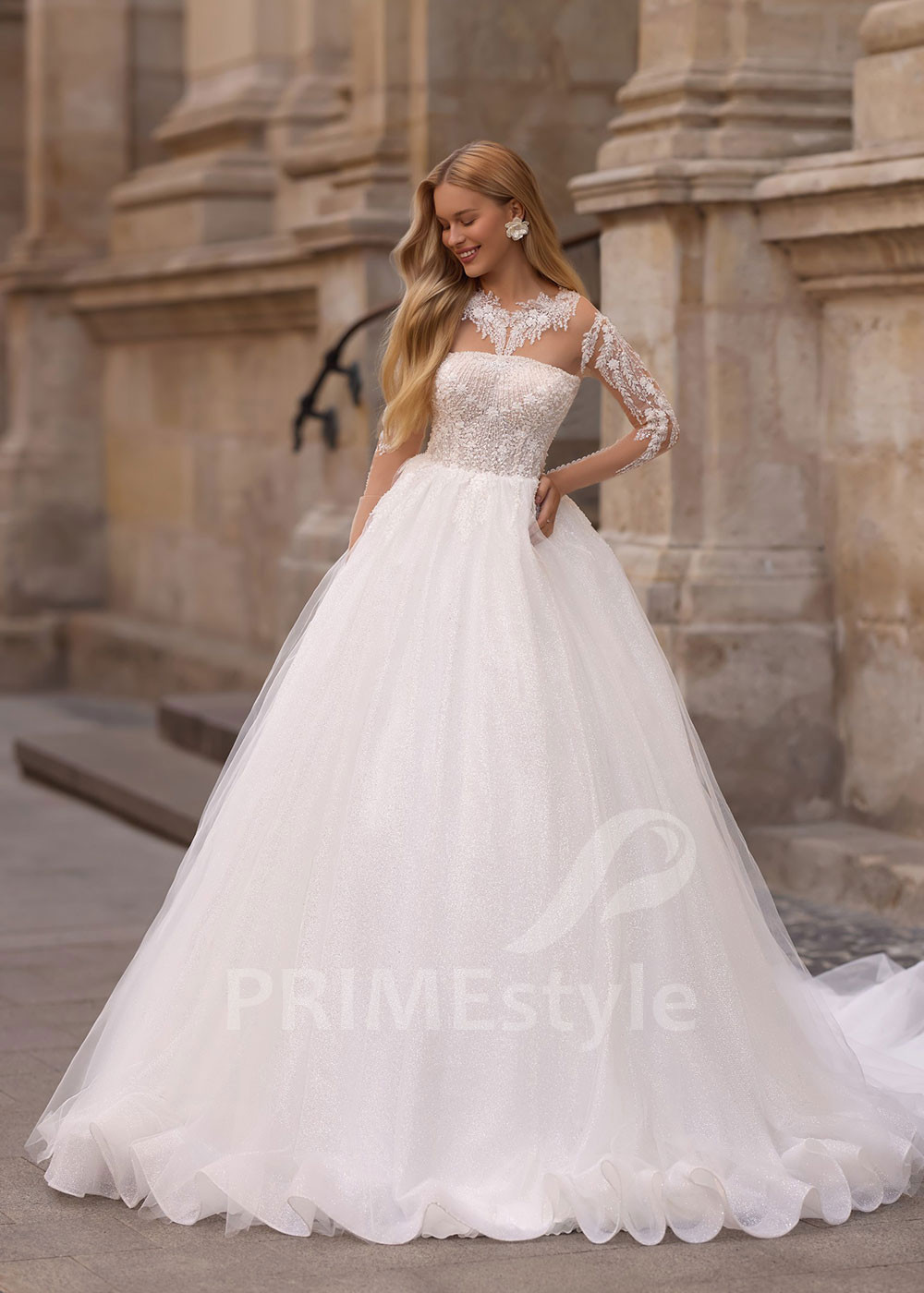 Exkluzívne svadobné šaty s rovným výstrihom Ruth