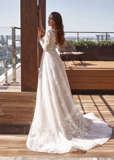 Luxusné čipkované svadobné šaty RC2520 - primestyle.sk