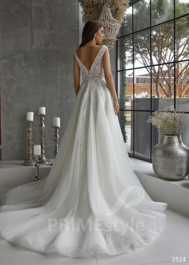 Extravagantné čipkované svadobné šaty RC2524 - primestyle.sk