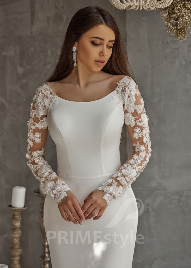 Elegantné hladké svadobné šaty RC2525 - primestyle.sk