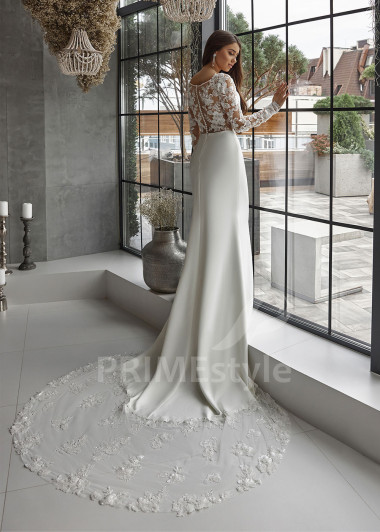 Elegantné hladké svadobné šaty RC2525 - primestyle.sk