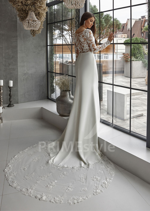 Elegantné hladké svadobné šaty RC2525