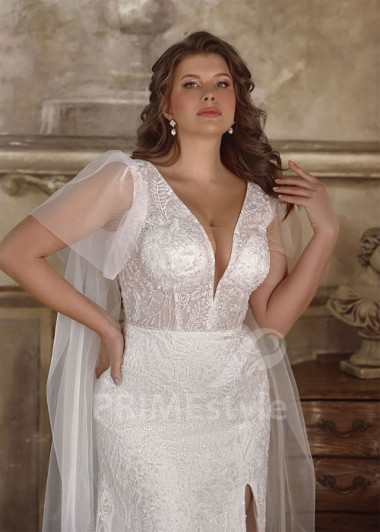 Celočipkované svadobné šaty pre moletky Naomi | PRIMESTYLE.SK