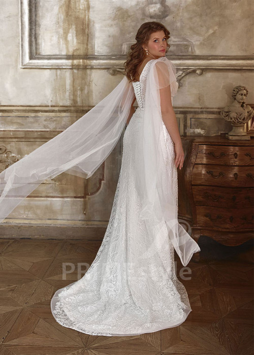 Celočipkované svadobné šaty pre moletky Naomi