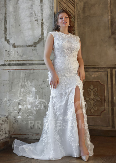 Zoštíhľujúce svadobné šaty pre moletky Norah