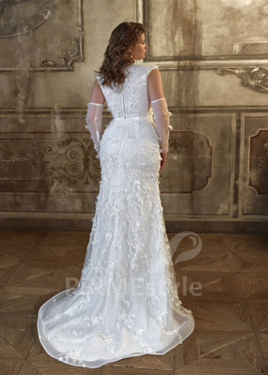 Zoštíhľujúce svadobné šaty pre moletky Norah | PRIMESTYLE.SK