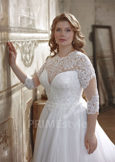 Čipkované svadobné šaty pre moletky Nella | PRIMESTYLE.SK