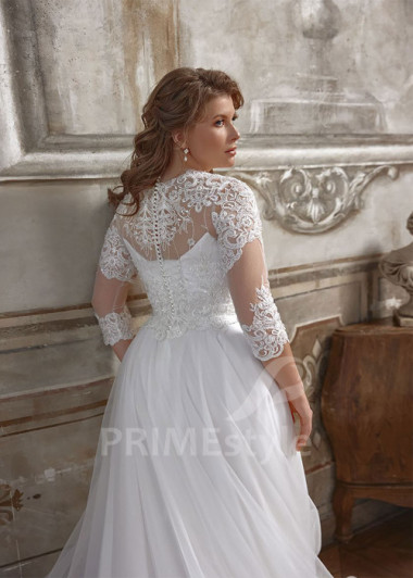 Čipkované svadobné šaty pre moletky Nella | PRIMESTYLE.SK