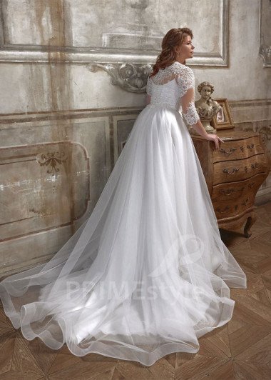 Čipkované svadobné šaty pre moletky Nella | PRIMESTYLE.SK