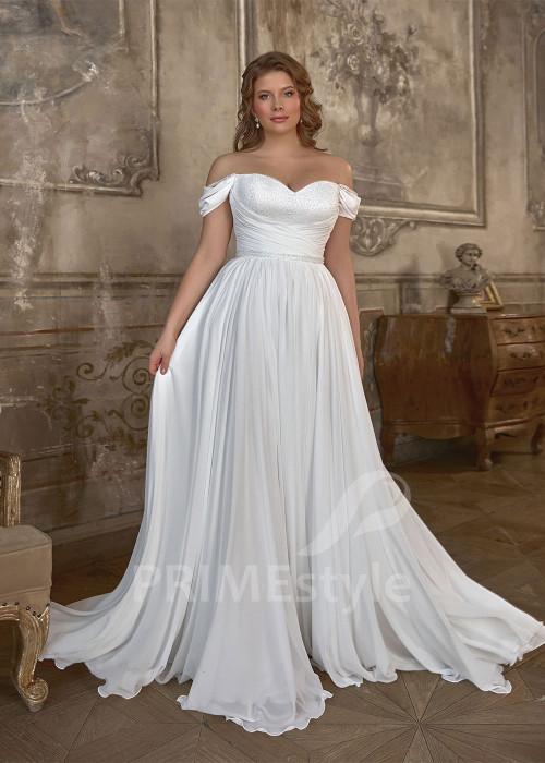 Zoštíhľujúce svadobné šaty pre moletky Nancy