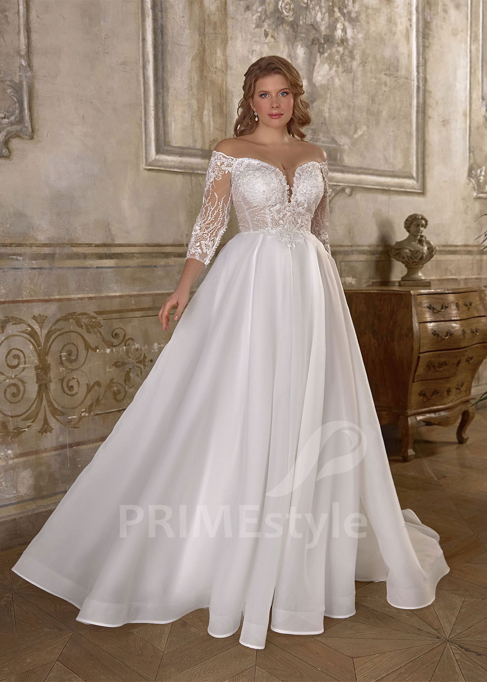 Svadobné šaty pre moletky s čipkovaným korzetom Nessa