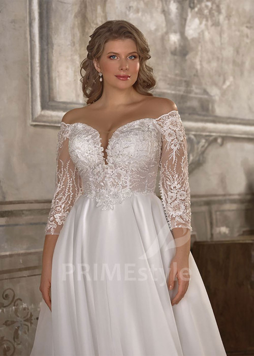 Svadobné šaty pre moletky s čipkovaným korzetom Nessa